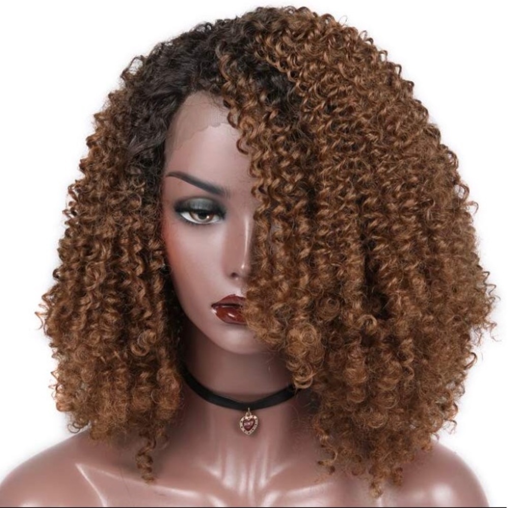 🖤 Pamela BROWN #2 KINKY CURLY LACE FRONT WIG - Picture 2 of 7